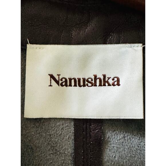 Nanushka by Naum Vegan Leather Button up shirt Size XS in Merlot Luxury Designer - Picture 8 of 8